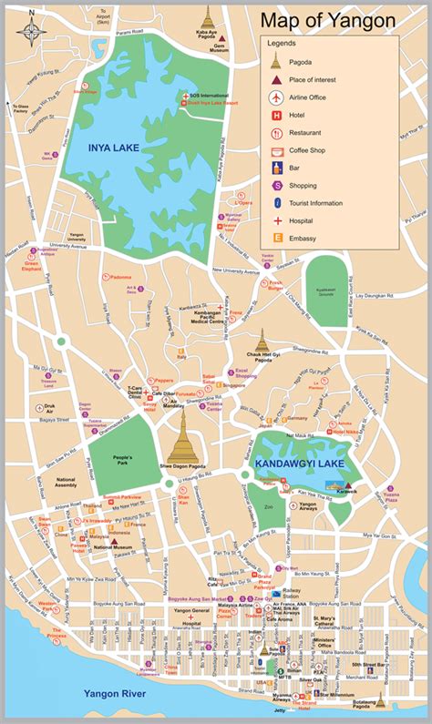 Google Map of Yangon (Rangoon) .